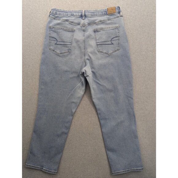 American Eagle Outfitters Curvy Mom Jeans Womens 18 Light Wash High Rise Stretch - Picture 9 of 16